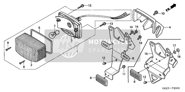 33702MC4671, Lente Fanale Post. (Stanl, Honda, 0